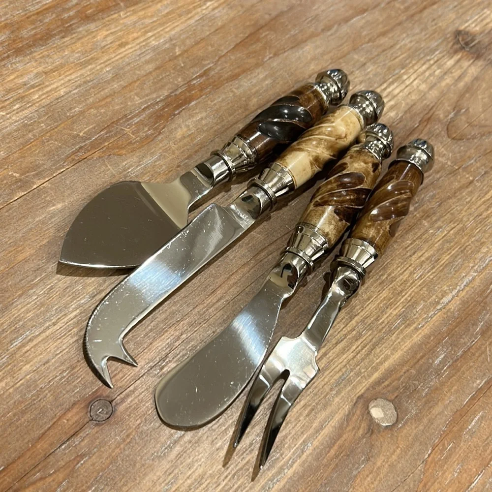 Four Piece Cheese / Appetizer Serving Set. Use on Charcuterie Board